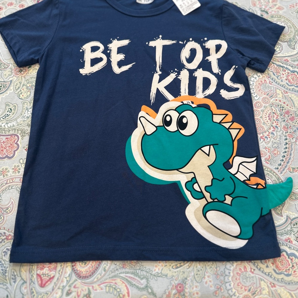 Be Top Kids Blue Dinosaur Tee NWT Boys 7/8